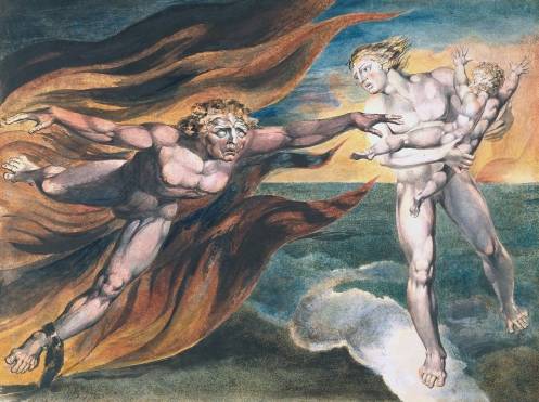 The Good and Evil Angels 1795/?circa 1805 by William Blake 1757-1827